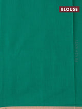 Banarasi semi cotton saree teal green with allover copper zari woven buttas and zari woven piping border