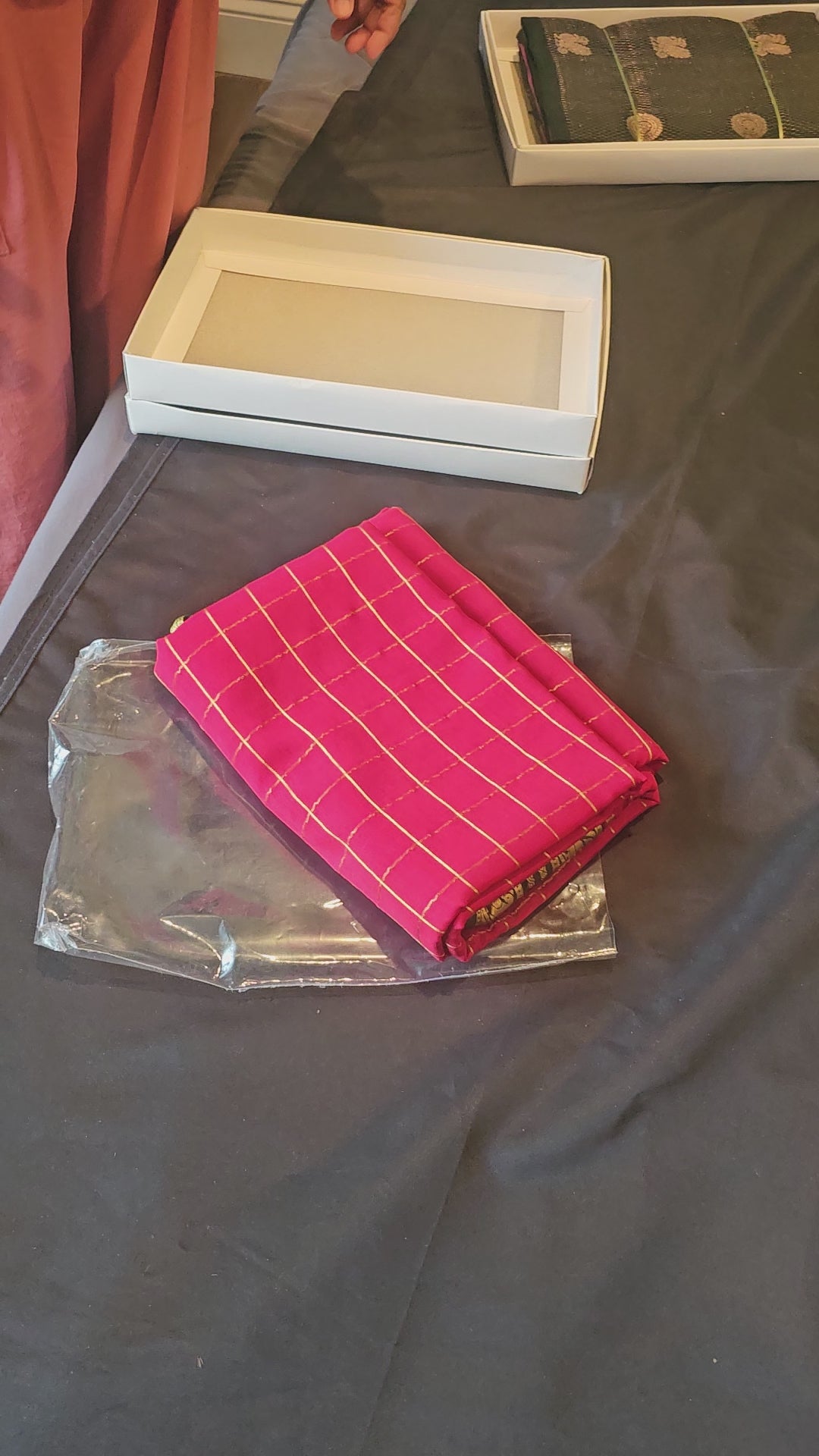 Mysore silk - Red Kattam wi/ Green