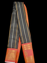 Gadwal Silk - Black with Orangish Red