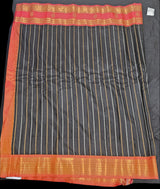 Gadwal Silk - Black with Orangish Red