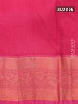 Roopam silk saree teal green and pink with copper zari woven annam buttas and copper zari woven border